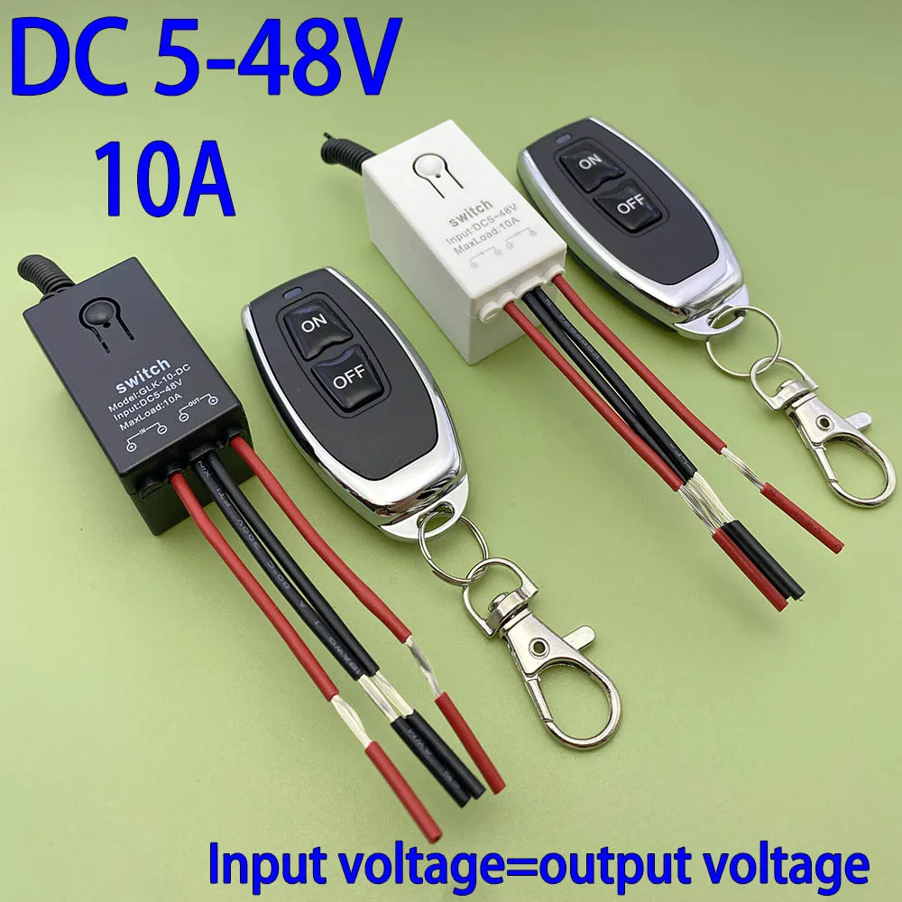 433MHz Wireless remote control switch DC 5V 12V 24V 36V 48V 10A Lamp Relay Module Recorder Motor Remote Controller Power On/Off 
433MHz Wireless remote control switch DC 5V 12V 24V 36V 48V 10A Lamp Relay Module Recorder Motor Remote Controller Power On/Off