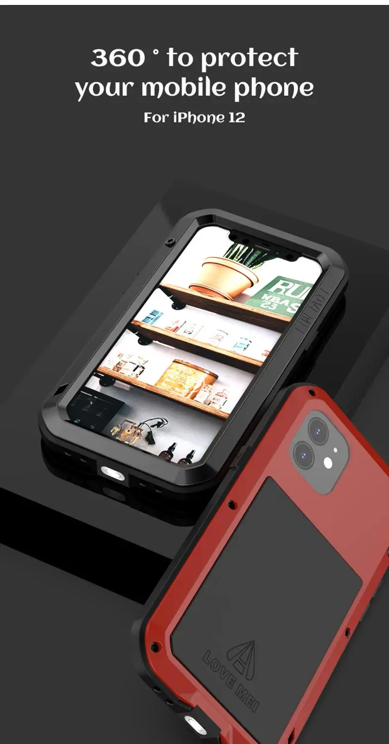Металлический водонепроницаемый чехол Gorilla Glass Film Gift Love Mei для Apple Iphone 12 Pro Max, противоударный чехол для Iphone12 Pro Mini Capa
Металлический водонепроницаемый чехол Gorilla Glass Film Gift Love Mei для Apple Iphone 12 Pro Max, противоударный чехол для Iphone12 Pro Mini Capa