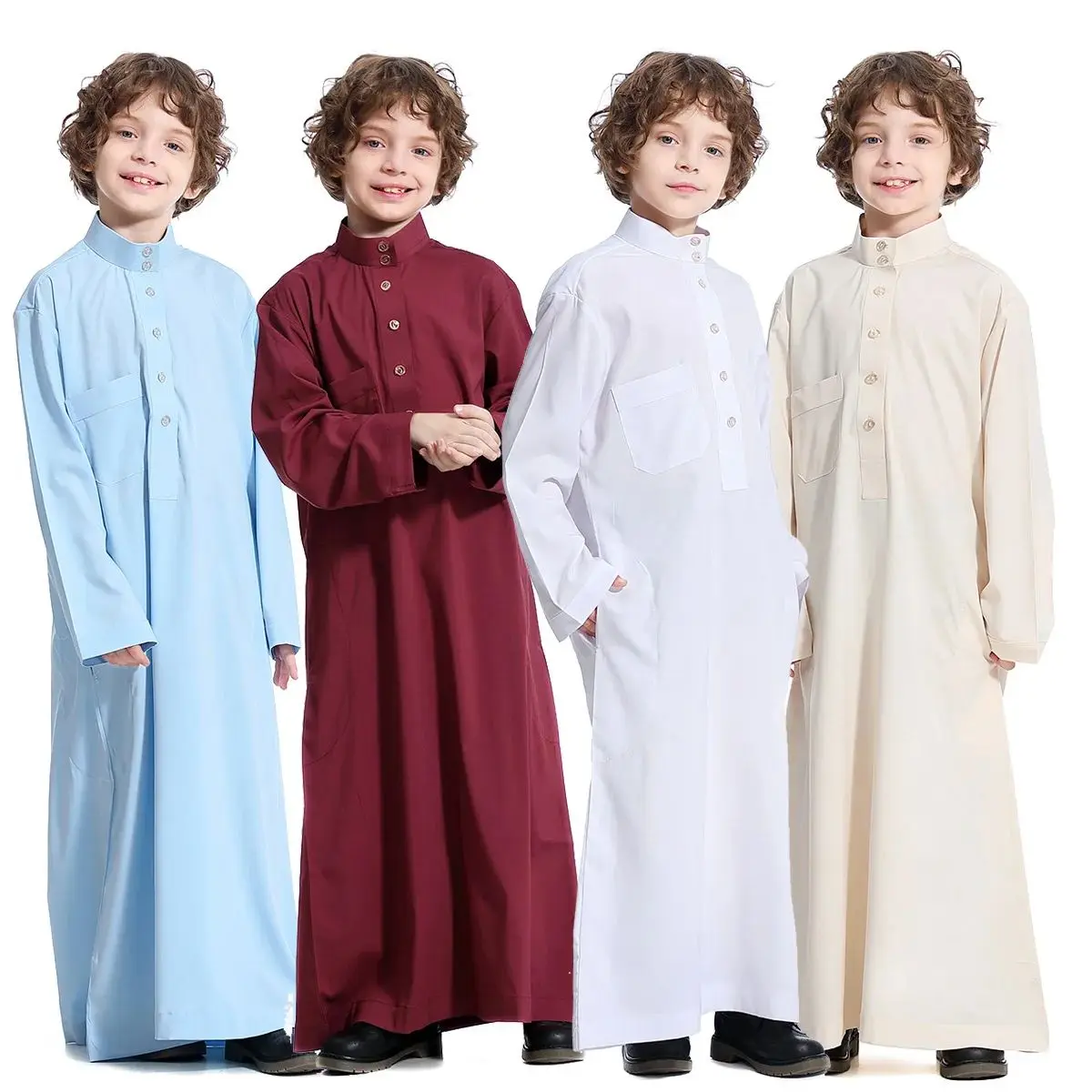 Muslim Boys Robe Gown Solid Color Saudi Kandura Kaftan Jubba Thobe Islam Eid Ramadan Djellaba Morocco Caftan 110-160cm boys
Muslim Boys Robe Gown Solid Color Saudi Kandura Kaftan Jubba Thobe Islam Eid Ramadan Djellaba Morocco Caftan 110-160cm boys