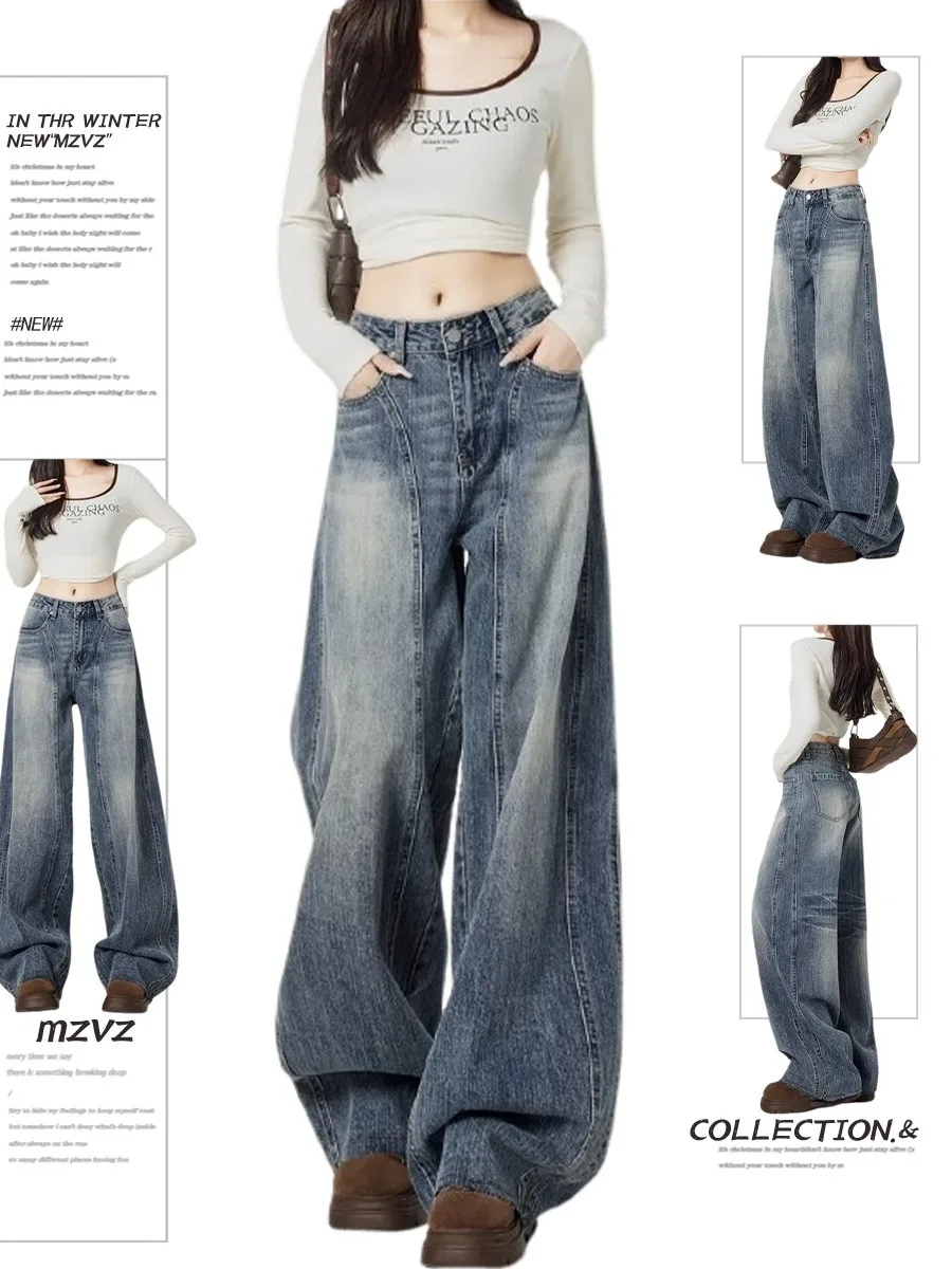 High Waist Wide Leg Blue Jeans Women's Spring Fashion plus Size Loose Slimming Floor Length Pants Retro Knife Denim
High Waist Wide Leg Blue Jeans Women's Spring Fashion plus Size Loose Slimming Floor Length Pants Retro Knife Denim