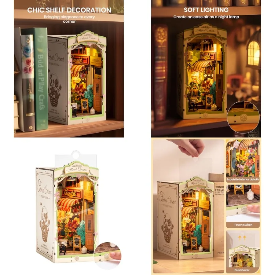 Book Nook, Booknook DIY Kit with Dust Cover, 3D Wooden Puzzle Decorative Bookend Miniature Dollhouse Kit Bookshelf Insert Alley
Book Nook, Booknook DIY Kit with Dust Cover, 3D Wooden Puzzle Decorative Bookend Miniature Dollhouse Kit Bookshelf Insert Alley