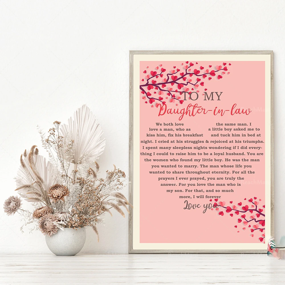 Decorative canvas poster quote painting wall print vintage decor for my daughter-in-law poster, gift for daughter, family gift
Decorative canvas poster quote painting wall print vintage decor for my daughter-in-law poster, gift for daughter, family gift