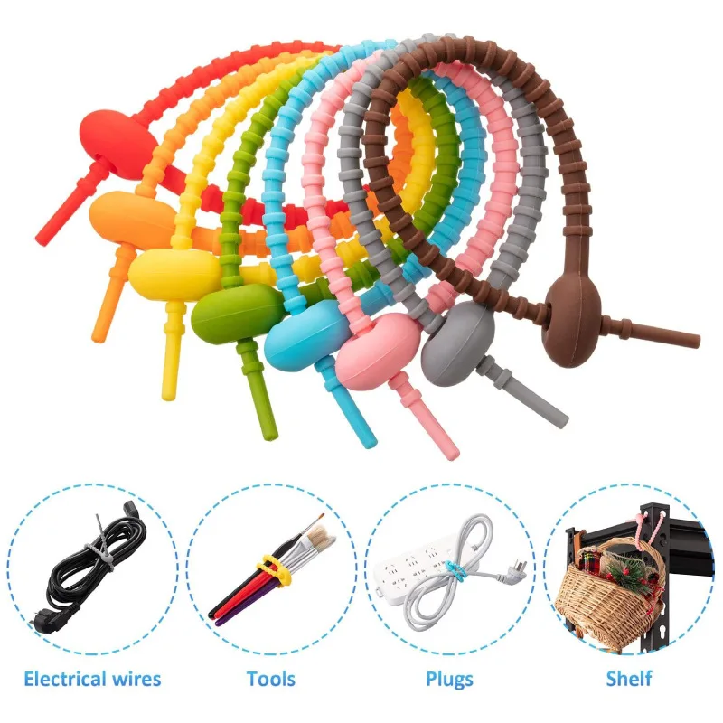 30PCS Silicone Reusable Cable Wire Organizer Winder Storage Holder Bag Ties Cord Bag Clip Food Saver Earphone Line Tidy Clips
30PCS Silicone Reusable Cable Wire Organizer Winder Storage Holder Bag Ties Cord Bag Clip Food Saver Earphone Line Tidy Clips