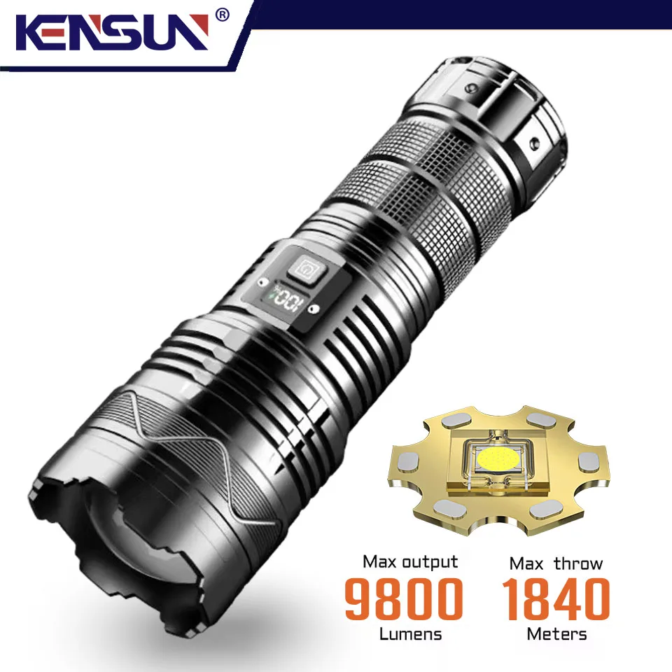 9900lm Ultra Powerful Super Bright Long Range LED Flashlight Torch Rechargeable Outdoor Tactical Hand Lamp Camping Lantern
9900lm Ultra Powerful Super Bright Long Range LED Flashlight Torch Rechargeable Outdoor Tactical Hand Lamp Camping Lantern