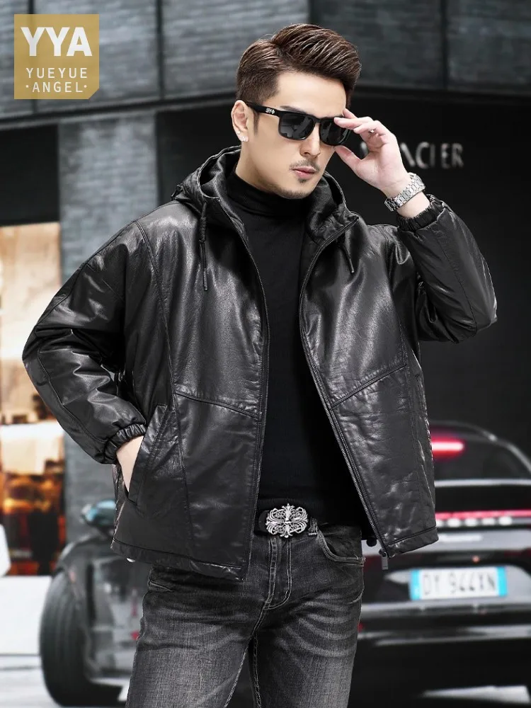 High Street Casual Outerwear Loose Fit Oil Wax Cowhide Motorcycle Short Coat Men Punk Style Mens Genuine Leather Hooded Jacket
High Street Casual Outerwear Loose Fit Oil Wax Cowhide Motorcycle Short Coat Men Punk Style Mens Genuine Leather Hooded Jacket