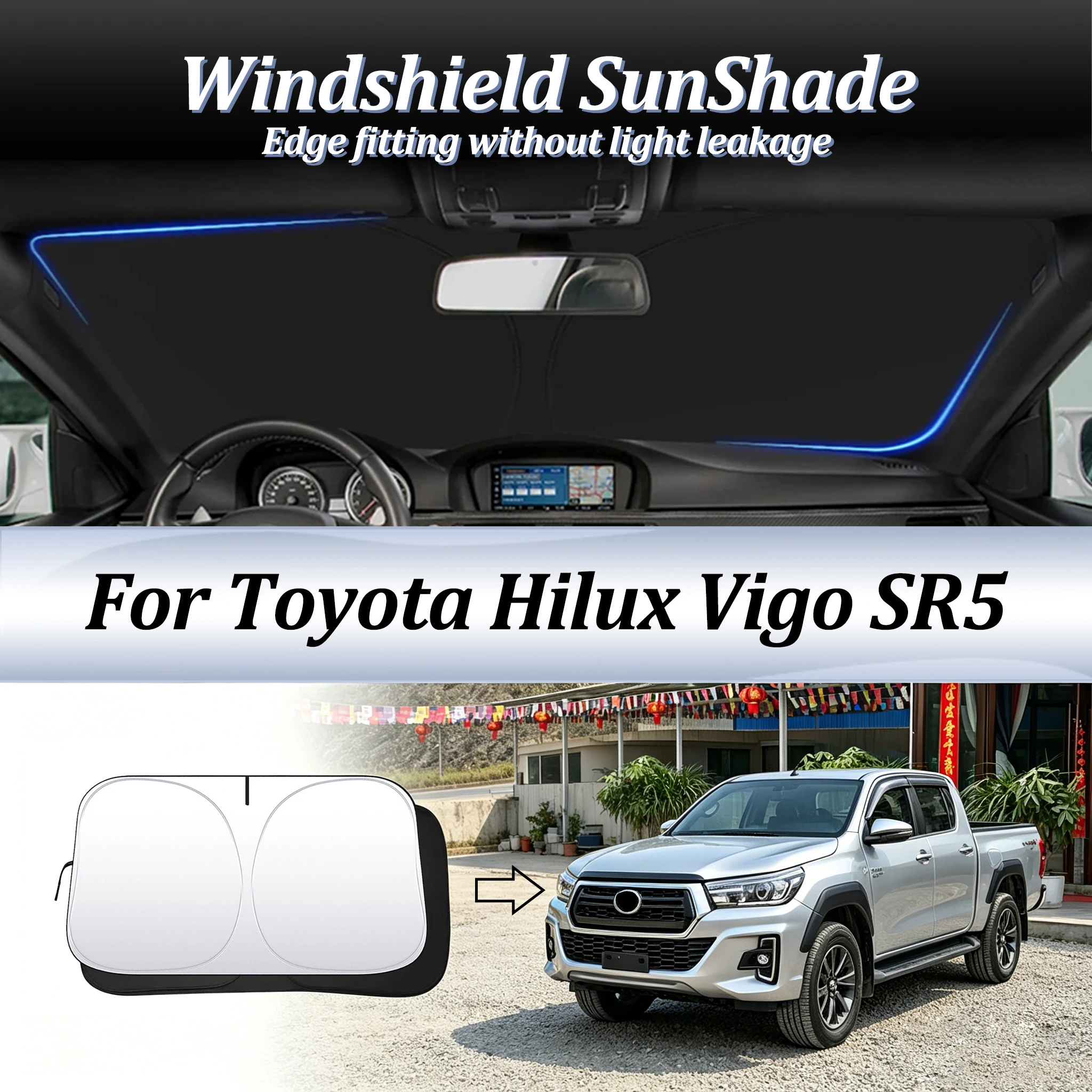 Windshield SunShade Car Accessories Sun Shade Visor Cover Foldable Anti-UV Lightproof Protect Privacy For Toyota Hilux Vigo SR5
Windshield SunShade Car Accessories Sun Shade Visor Cover Foldable Anti-UV Lightproof Protect Privacy For Toyota Hilux Vigo SR5