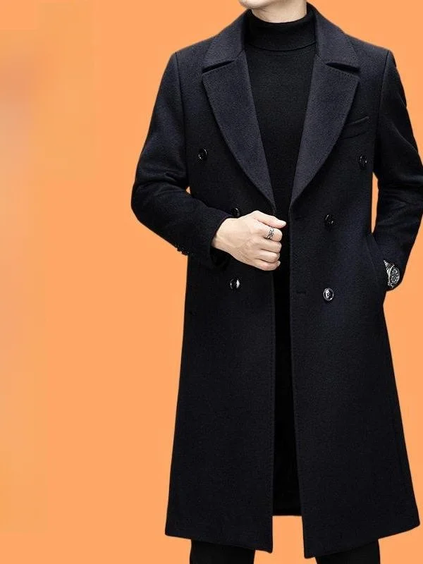 New Men's Cashmere Coat Long Woolen Suit Collar Overcoat Casual Knee-Length Outerwear Dad Clothes Daily Wear Chinese Brand
New Men's Cashmere Coat Long Woolen Suit Collar Overcoat Casual Knee-Length Outerwear Dad Clothes Daily Wear Chinese Brand