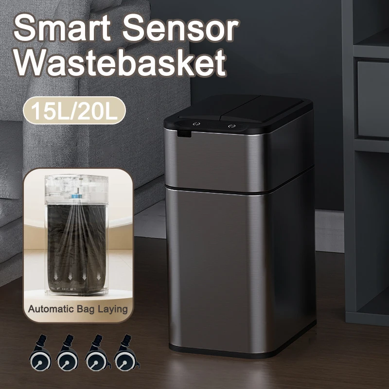 15/20L Smart Trash Can Waterproof Large Kitchen Wastebasket Sensor Automatic Bagging Trash Bin Household Rectangular Garbage Can
15/20L Smart Trash Can Waterproof Large Kitchen Wastebasket Sensor Automatic Bagging Trash Bin Household Rectangular Garbage Can