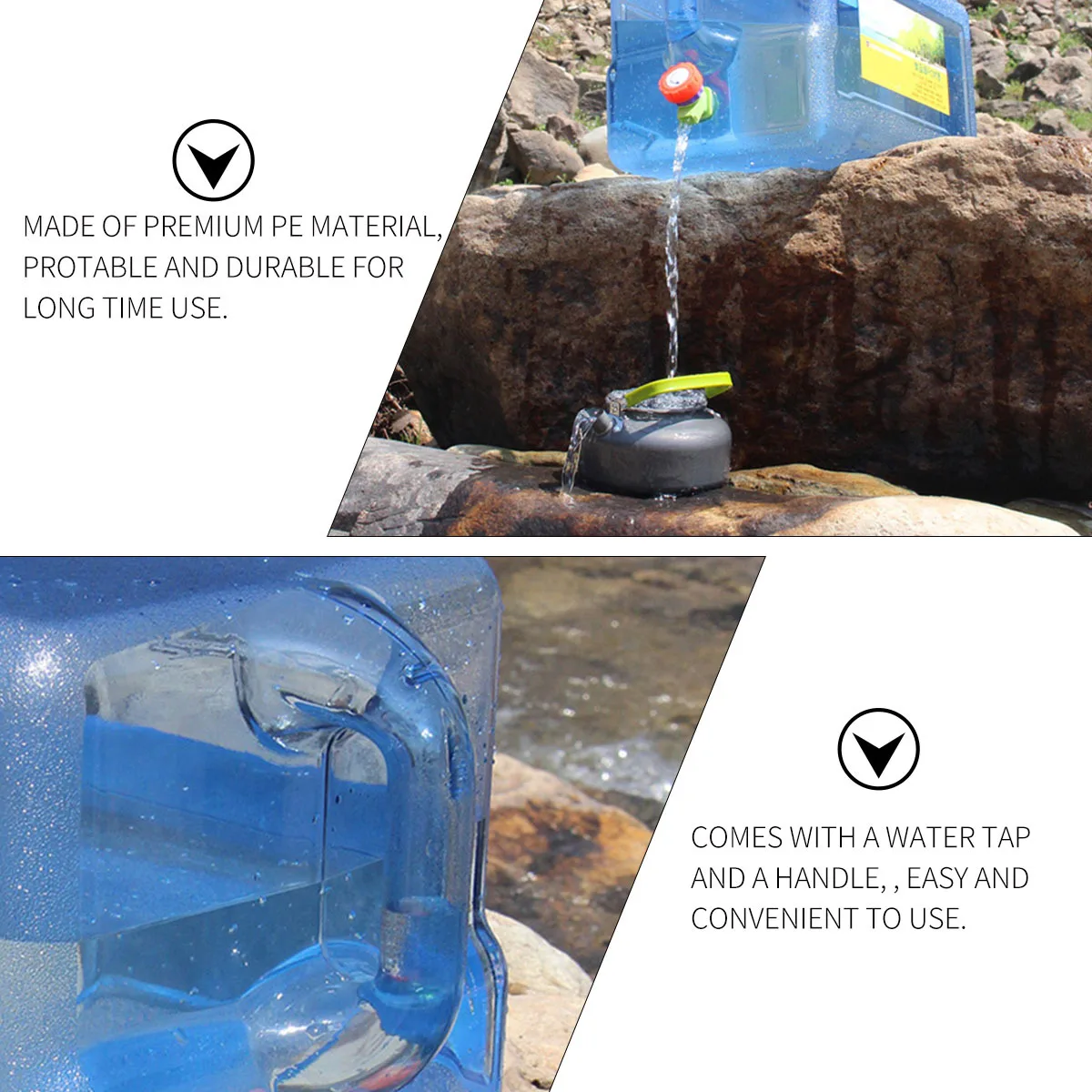 Plastic Water Bucket Portable Car Bucket PC Water Storage Container with Faucet for Outdoor Use (5L)
Plastic Water Bucket Portable Car Bucket PC Water Storage Container with Faucet for Outdoor Use (5L)