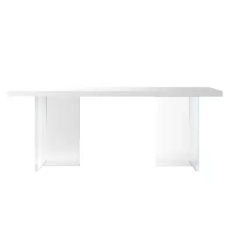 Acrylic suspended rock slab dining table, modern simple white household, small apartment rectangular dining table
Acrylic suspended rock slab dining table, modern simple white household, small apartment rectangular dining table