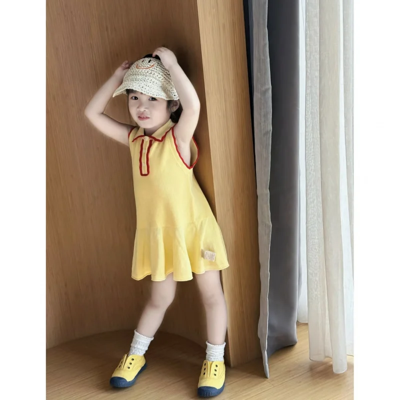 Korean children's clothing new summer style girls' dress, fashionable and stylish color-blocking short sleeves for little girlsp
Korean children's clothing new summer style girls' dress, fashionable and stylish color-blocking short sleeves for little girlsp