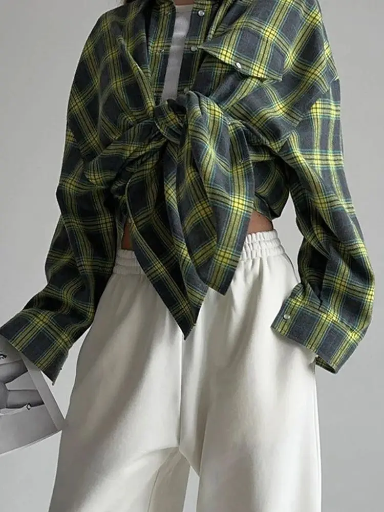 Vintage Plaid ket Long Sve irt Street Sle Loose Fit Polyester Casual Button up Spring Summer Autumn Faion Ladies 
Vintage Plaid ket Long Sve irt Street Sle Loose Fit Polyester Casual Button up Spring Summer Autumn Faion Ladies