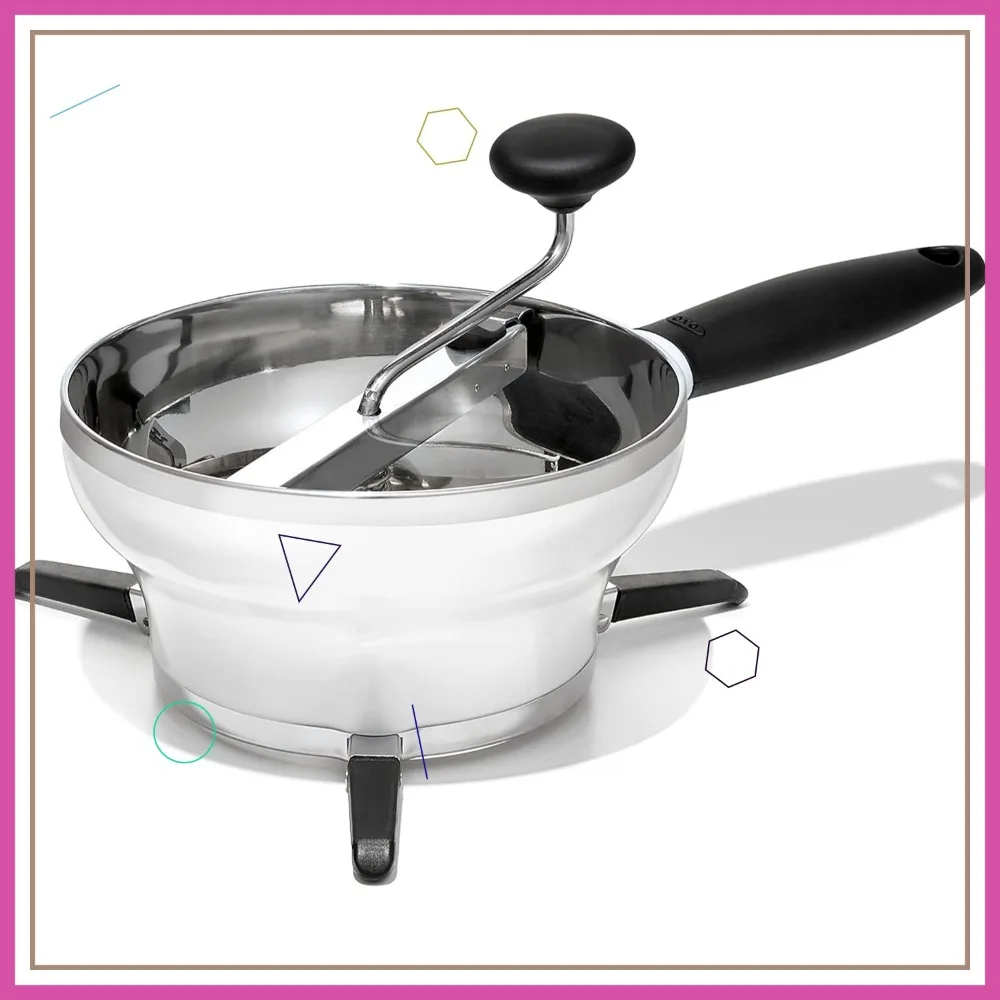 Stainless Steel Food Mill for Smooth Purees, Easy to Use Kitchen Tool in Silver
Stainless Steel Food Mill for Smooth Purees, Easy to Use Kitchen Tool in Silver