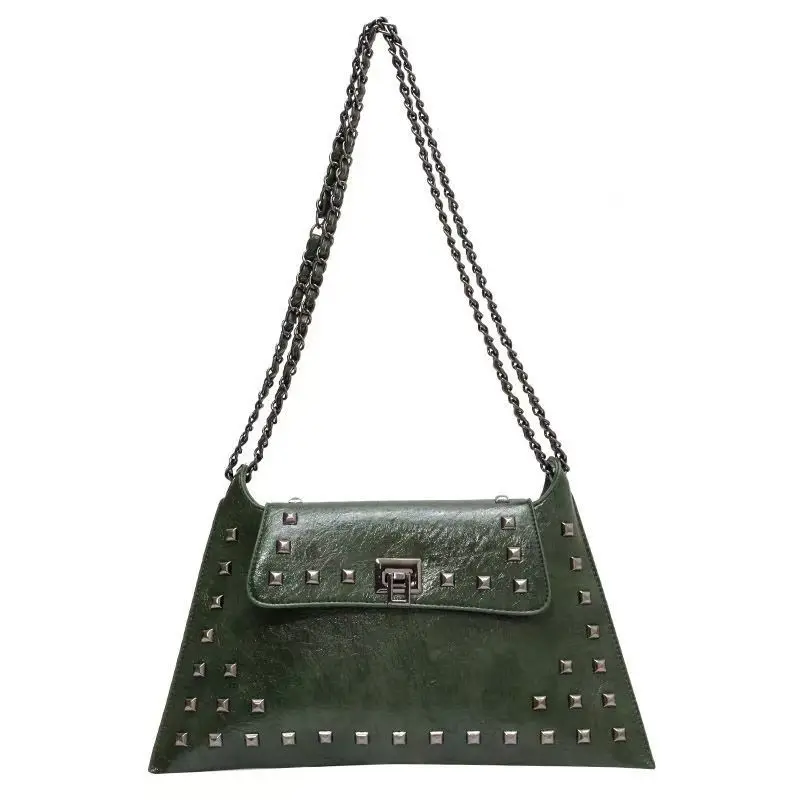 2026 Retro rivet women's bag fashionable unique simple with chain strap suitable for daily commuting
2026 Retro rivet women's bag fashionable unique simple with chain strap suitable for daily commuting