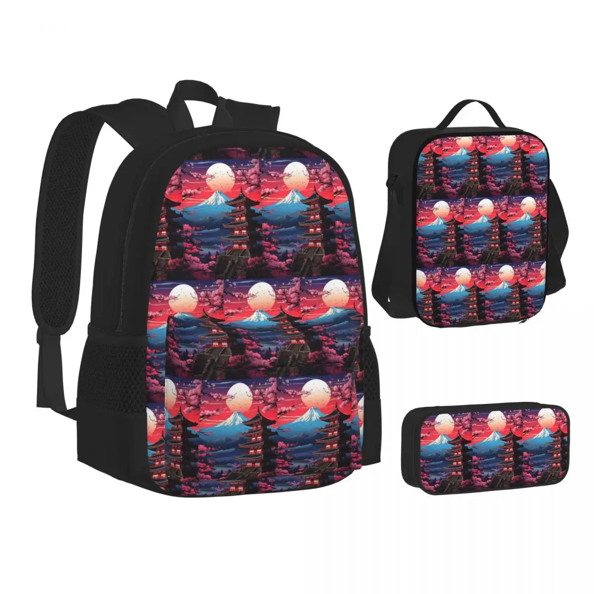 Japan Sakura Cherry Blossoms With A Red Rising Sun Backpacks Bookbag School Bags Kids Rucksack Lunch Bag Pen Bag Three-Piece Set
Japan Sakura Cherry Blossoms With A Red Rising Sun Backpacks Bookbag School Bags Kids Rucksack Lunch Bag Pen Bag Three-Piece Set