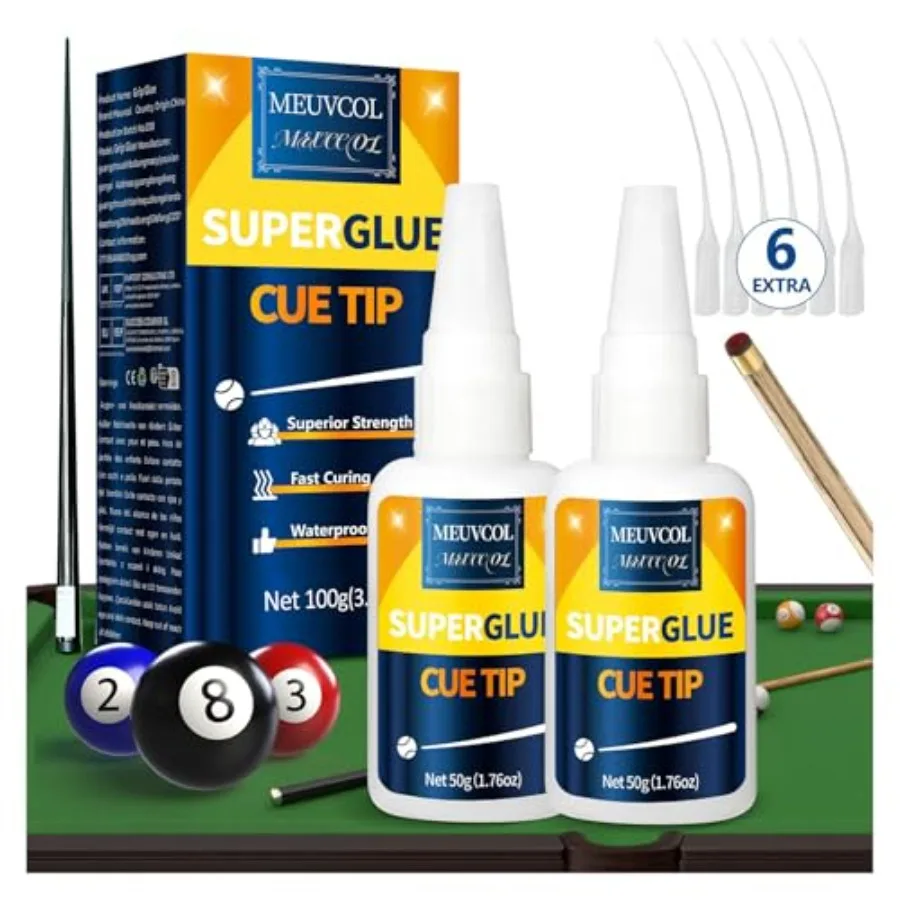Quick Dry Billiard for Stick, Heavy Duty Super Adhesive for Snooker Cue, Accessories - No Clamp Needed
Quick Dry Billiard for Stick, Heavy Duty Super Adhesive for Snooker Cue, Accessories - No Clamp Needed