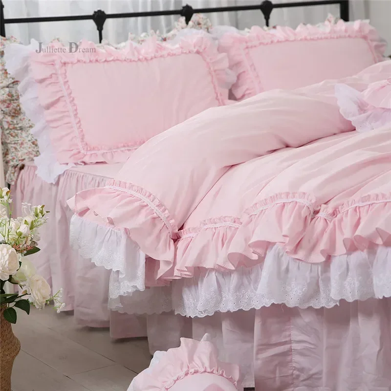 Luxury 100% Cotton Bedding Set Pink Princess Bedding for Queen Bed Linen Ruffle Lace Duvet Cover Skirt Bed Sheet Quilt Cover Set
Luxury 100% Cotton Bedding Set Pink Princess Bedding for Queen Bed Linen Ruffle Lace Duvet Cover Skirt Bed Sheet Quilt Cover Set