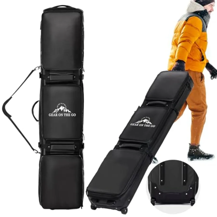 Double Rolling Ski Bag Padded Waterproof Snowboard Bag with Wheels for Air Travel Wheeled Ski Bag for Snowboard or Skis Accommo
Double Rolling Ski Bag Padded Waterproof Snowboard Bag with Wheels for Air Travel Wheeled Ski Bag for Snowboard or Skis Accommo
