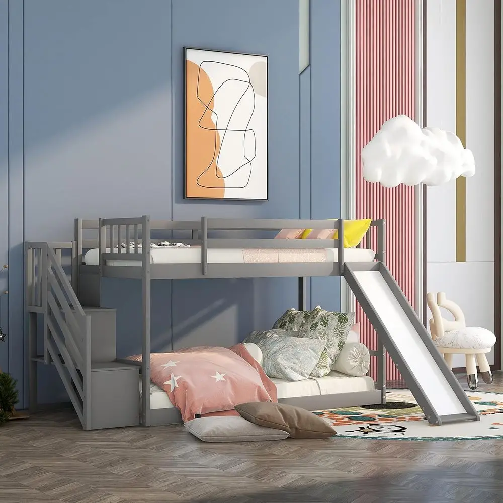 Twin Size Bunk Beds for Kids with Slide and Staircase, No Box Spring Required
Twin Size Bunk Beds for Kids with Slide and Staircase, No Box Spring Required