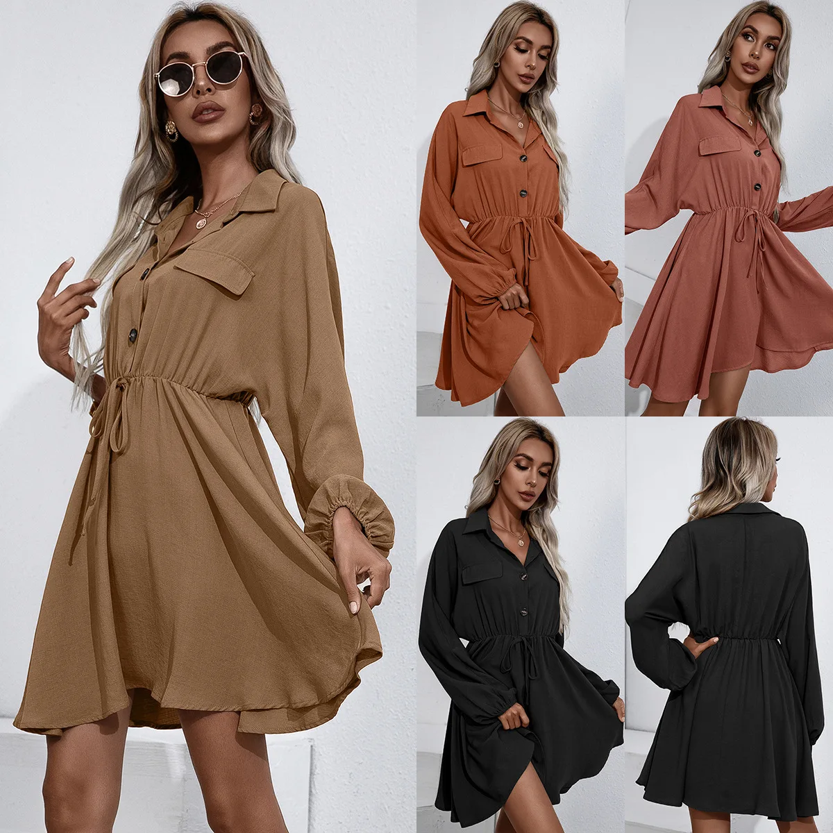 Harajuku Autumn Women Dresses Nice Long Sleeve Shirt Dress A-line Turn-down Collar Empire Slim Fit Ladies Party Solid Vestidos
Harajuku Autumn Women Dresses Nice Long Sleeve Shirt Dress A-line Turn-down Collar Empire Slim Fit Ladies Party Solid Vestidos