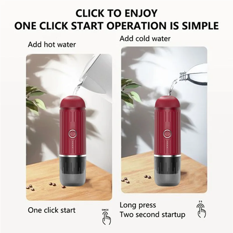 A98I-Portable Coffee Machine 2 In 1 Capsule Powder Travel Coffee Maker Electric For Car&Home Camping Coffee Maker
A98I-Portable Coffee Machine 2 In 1 Capsule Powder Travel Coffee Maker Electric For Car&Home Camping Coffee Maker