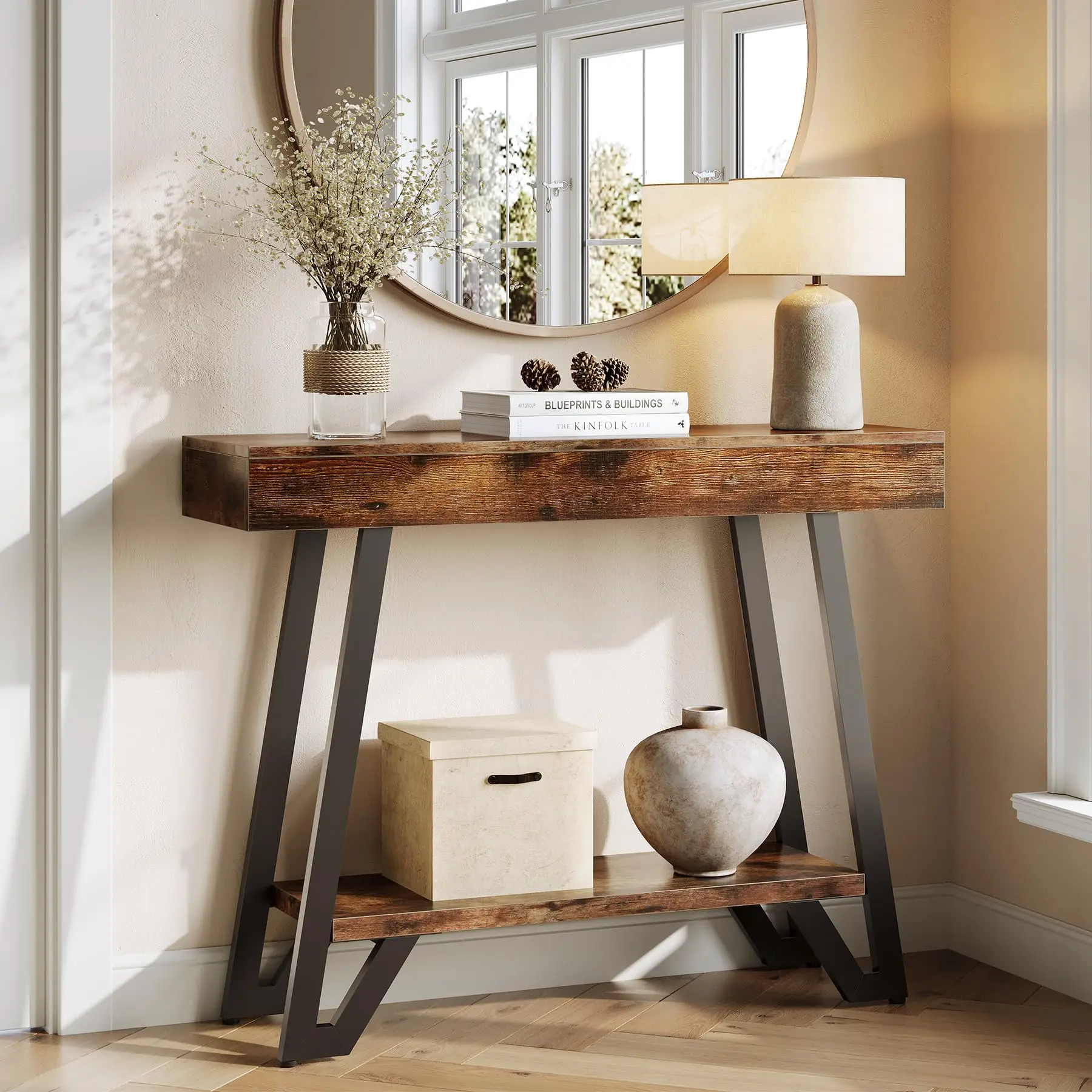 Tribesigns 41'' Console Table with Metal Frame, 2-Tier Entryway Tables with Storage Shelves, Hallway Sofa Table for Living Room
Tribesigns 41'' Console Table with Metal Frame, 2-Tier Entryway Tables with Storage Shelves, Hallway Sofa Table for Living Room