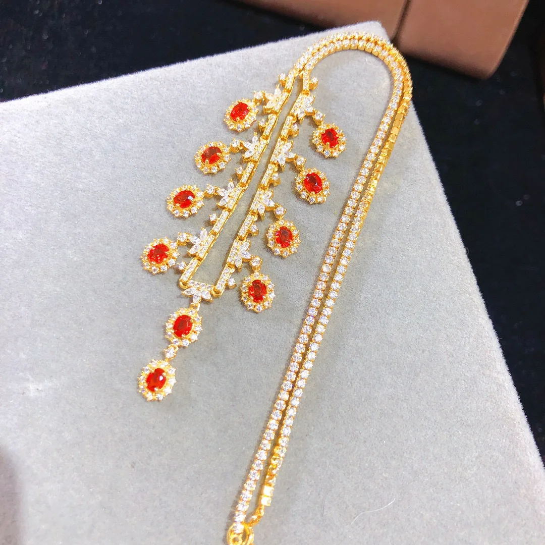 925 Sterling Silver Precision Set Natural Red Sapphire Necklace - 4*5mm Exquisite Elegant Gemstone Jewelry
925 Sterling Silver Precision Set Natural Red Sapphire Necklace - 4*5mm Exquisite Elegant Gemstone Jewelry