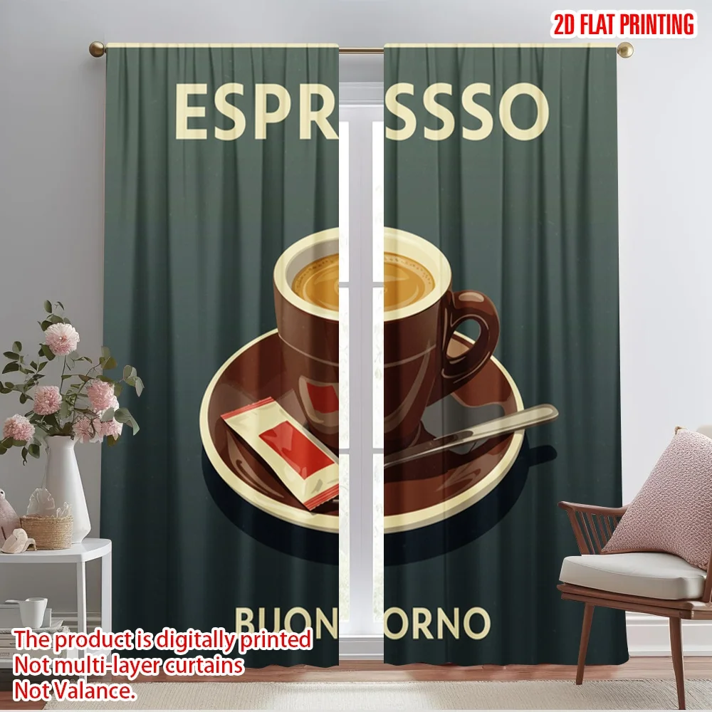 2pcs 2D flat printing Scene Curtains Espresso Buongiorno Cup Saucer Polyester Fabric Without Electricity Family Party Use for
2pcs 2D flat printing Scene Curtains Espresso Buongiorno Cup Saucer Polyester Fabric Without Electricity Family Party Use for