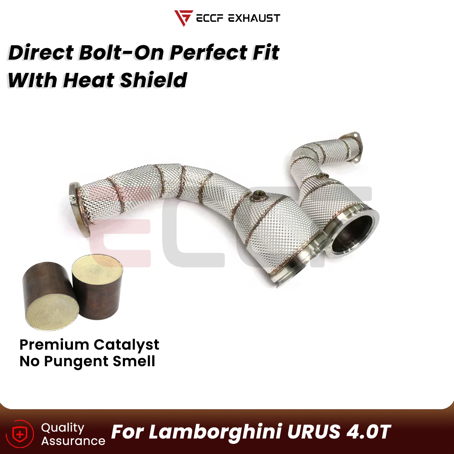 Sporty Downpipe With Heat Shield For Lamborghini URUS 4.0T Aggressive Exhaust Sound Plug and Play Upgrade Performance
Sporty Downpipe With Heat Shield For Lamborghini URUS 4.0T Aggressive Exhaust Sound Plug and Play Upgrade Performance
