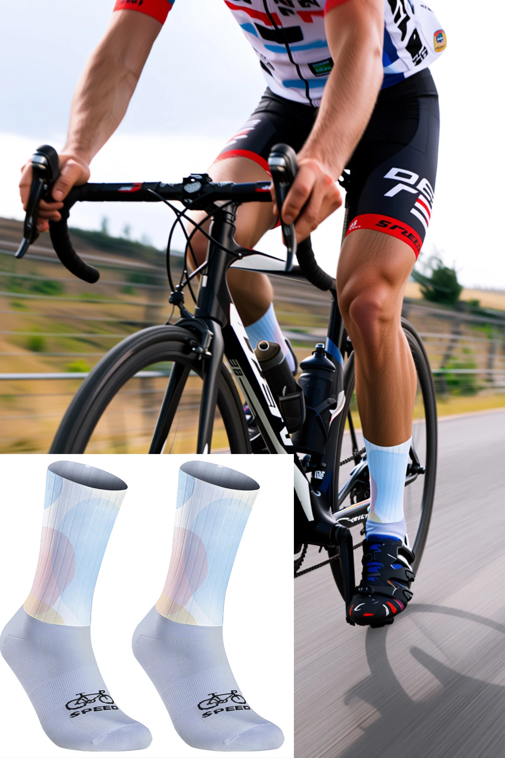 Впитывающие пот удобные спортивные велосипедные носки, светлый градиент цвета, наслаждайтесь удобными и приятными для езды на велосипеде
Впитывающие пот удобные спортивные велосипедные носки, светлый градиент цвета, наслаждайтесь удобными и приятными для езды на велосипеде