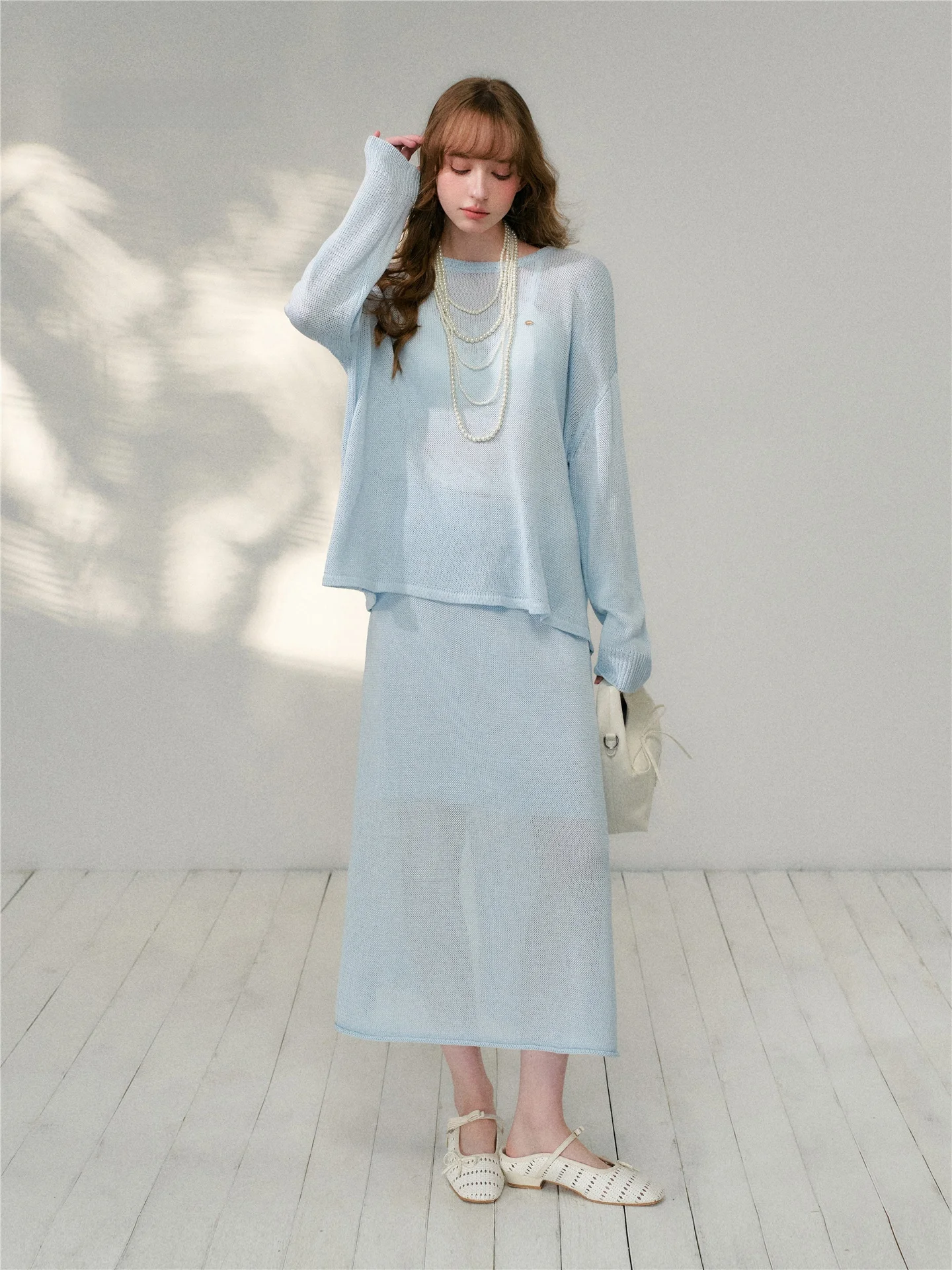 Spring 16DEWS Women's Knitwear Top Loose Overhead Long Sleeve High Waist Slimming Half Skirt Two-Piece Set Fashionable Ensemble
Spring 16DEWS Women's Knitwear Top Loose Overhead Long Sleeve High Waist Slimming Half Skirt Two-Piece Set Fashionable Ensemble