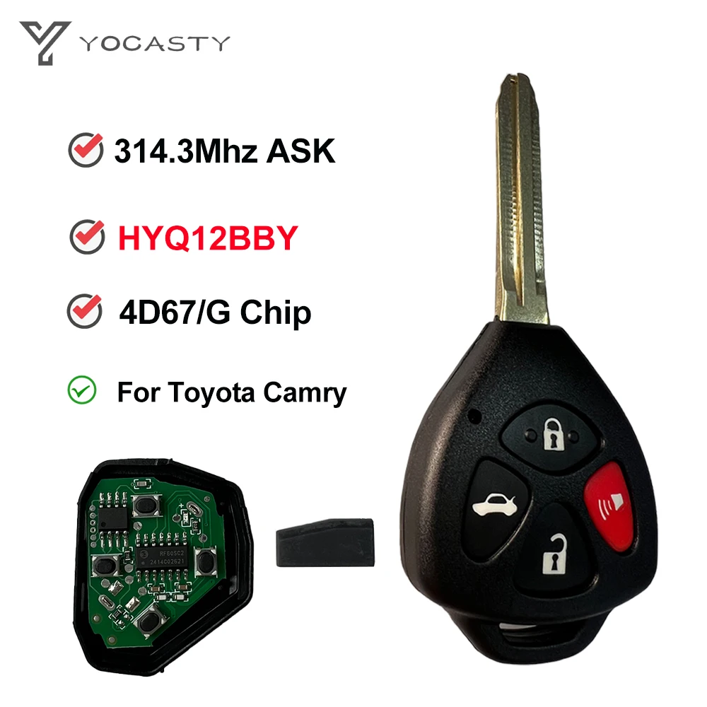 YOCASTY For Toyota Camry Corolla Yaris RAV4 Venza Avalon Matrix HYQ12BBY 314.4Mhz 4D67 /G Chip Car Remote Key with 3/4 Buttons
YOCASTY For Toyota Camry Corolla Yaris RAV4 Venza Avalon Matrix HYQ12BBY 314.4Mhz 4D67 /G Chip Car Remote Key with 3/4 Buttons