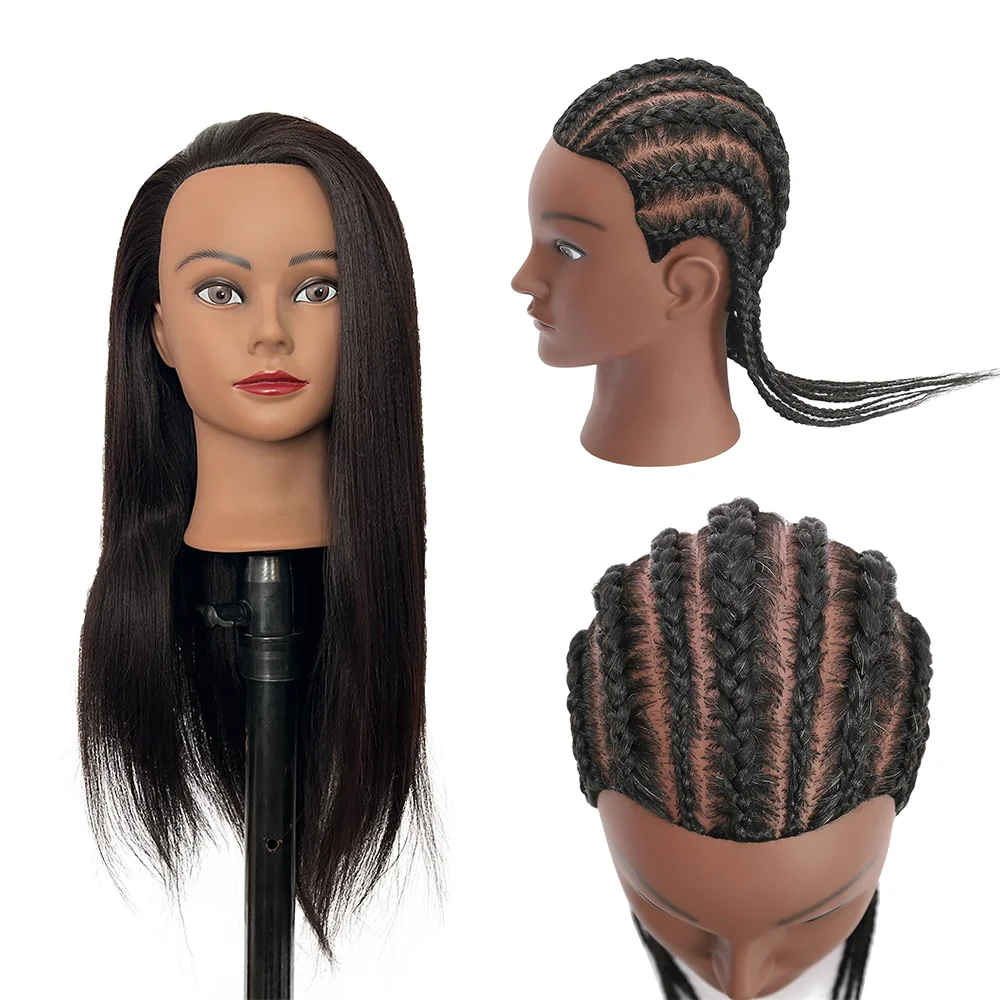 22 Inch 100% Synthetic Hair Mannequin Head Hairdressing Training Styling Doll Head for Cornrows Braiding Practice
22 Inch 100% Synthetic Hair Mannequin Head Hairdressing Training Styling Doll Head for Cornrows Braiding Practice