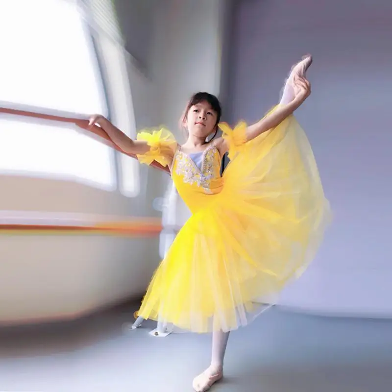 Sleeveless Lace Yellow Pink White Ballet Tutu Professional Kids Child Long Ballet Dance Romantic Tutus For Girls Ballerina Dress
Sleeveless Lace Yellow Pink White Ballet Tutu Professional Kids Child Long Ballet Dance Romantic Tutus For Girls Ballerina Dress