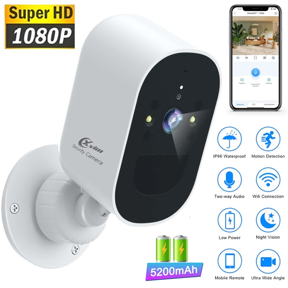 WIFI Surveillance Camera 1080P Outdoor IP Camera Smart Home Security Protection Night Vision Video Recorder Battery Powered 
WIFI Surveillance Camera 1080P Outdoor IP Camera Smart Home Security Protection Night Vision Video Recorder Battery Powered