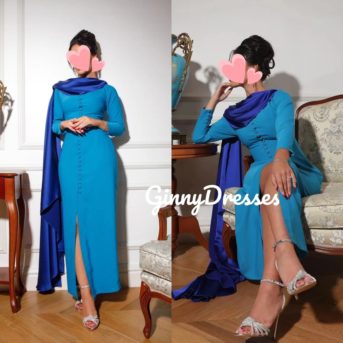 Party Dresses Column Split Customize Evening Dress Scoop Neckline Floor-Length Ruffle Zipper Up Long Sleeves Birthday Dresses
Party Dresses Column Split Customize Evening Dress Scoop Neckline Floor-Length Ruffle Zipper Up Long Sleeves Birthday Dresses