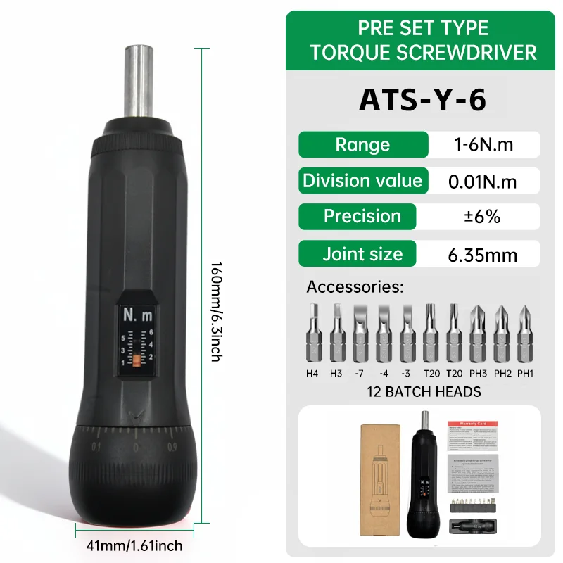 Прекомплект динамометрической отверткиРегулируемая крутящая отвертка Руководство 0,6/1,2/3/6 Н.mTorque11 шт. Набор для ремонта велосипеда Комплект для ремонта мотоцикла
Прекомплект динамометрической отверткиРегулируемая крутящая отвертка Руководство 0,6/1,2/3/6 Н.mTorque11 шт. Набор для ремонта велосипеда Комплект для ремонта мотоцикла