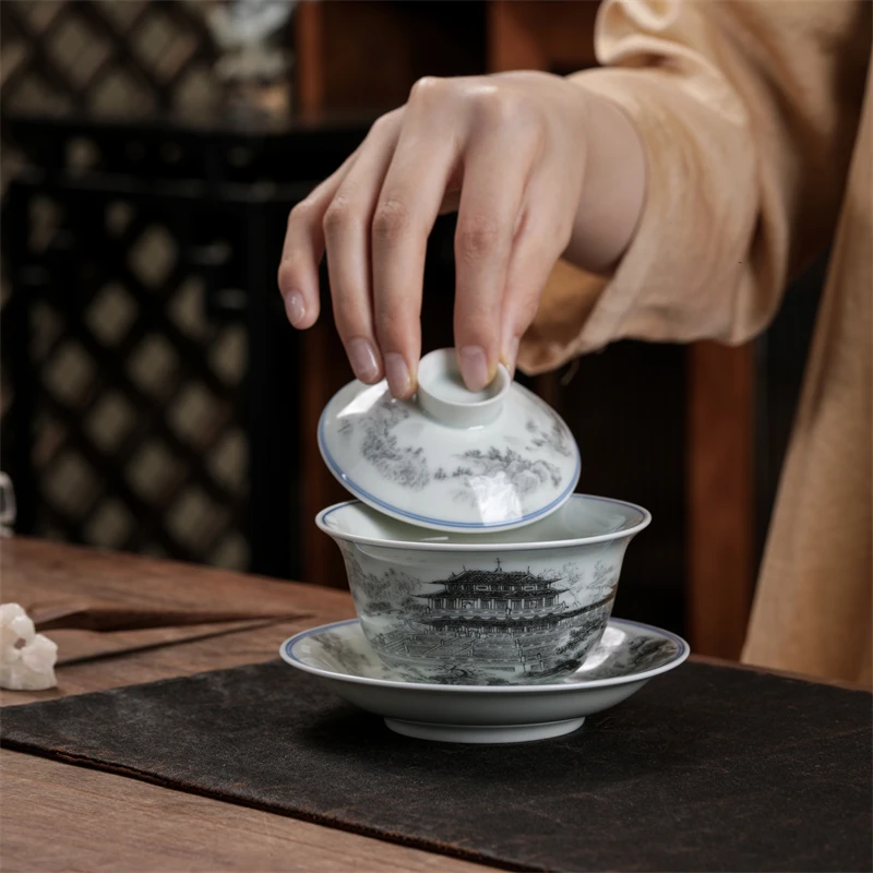 Четыре знаменитых здания Tureen, одиночная антикварная керамика Цзиндэчжэнь, чайная чашка, цвет чернил, чаша для заваривания, Kombucha Yueyang Building
Четыре знаменитых здания Tureen, одиночная антикварная керамика Цзиндэчжэнь, чайная чашка, цвет чернил, чаша для заваривания, Kombucha Yueyang Building