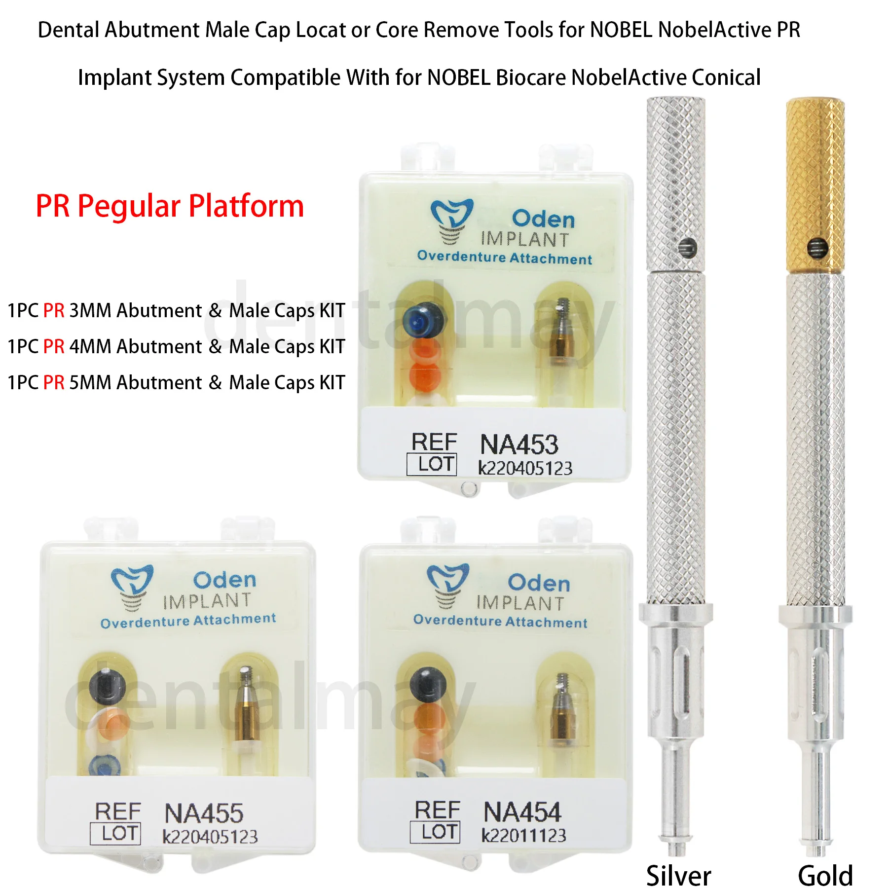 Dental Implant Attachment Abutment Male Cap Remove Tools for NOBEL Nobel Active RPØ4.5mm Regular Platform
Dental Implant Attachment Abutment Male Cap Remove Tools for NOBEL Nobel Active RPØ4.5mm Regular Platform