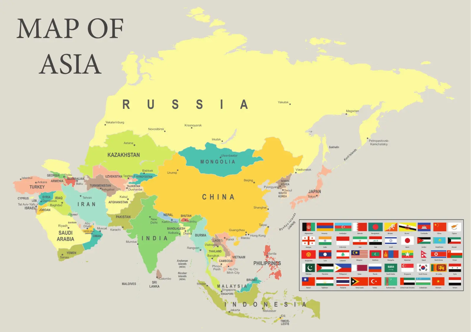Map of Asia Print Art Canvas Poster for Living Room Decoration Home Wall Decor Picture
Map of Asia Print Art Canvas Poster for Living Room Decoration Home Wall Decor Picture