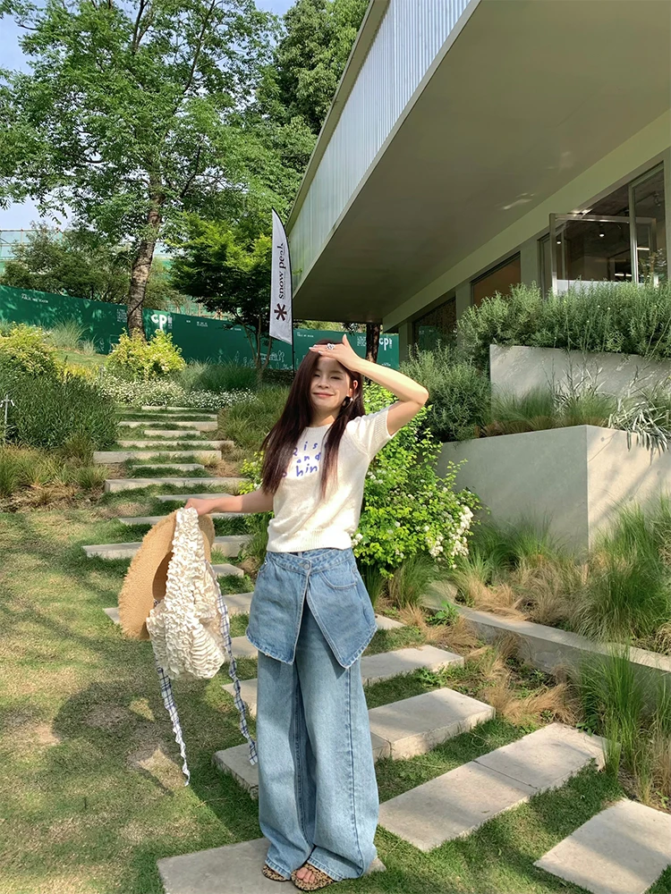 Женские джинсы Damei с широкими штанинами, съемными вставками, светло-голубые, повседневные, с высокой талией, из хлопка со стрейчем, летние, свободного кроя
Женские джинсы Damei с широкими штанинами, съемными вставками, светло-голубые, повседневные, с высокой талией, из хлопка со стрейчем, летние, свободного кроя