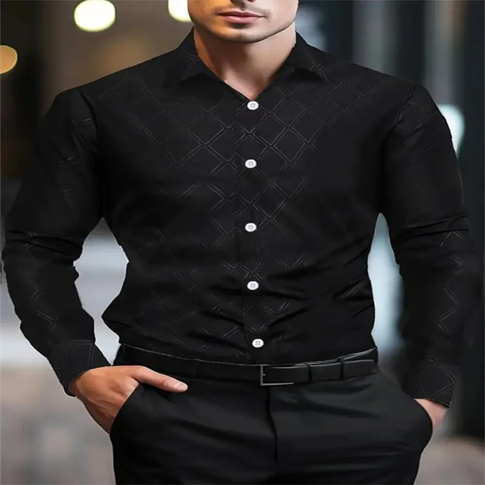 Chemise décontractée à manches longues pour hommes, légère, en polyester, imprimé géométrique, boutonnée avec col à revers, lava
Chemise décontractée à manches longues pour hommes, légère, en polyester, imprimé géométrique, boutonnée avec col à revers, lava