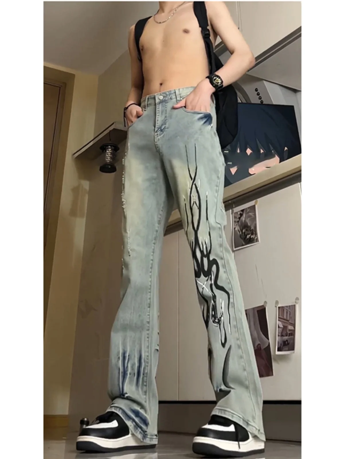 American Retro Men's Straight Leg Jeans Yellow Mud Flame Design Low Waist Cotton Polyester Blend Wear Resistant Faionable
American Retro Men's Straight Leg Jeans Yellow Mud Flame Design Low Waist Cotton Polyester Blend Wear Resistant Faionable