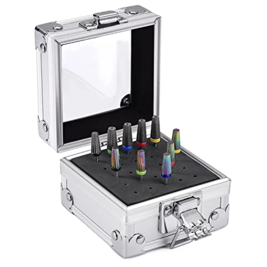 Nail Drill Grinding Bit Holder Box, 25 Holes Professional Nail Polish Head Storage Box, Nail Tools Organizers Container, Displa
Nail Drill Grinding Bit Holder Box, 25 Holes Professional Nail Polish Head Storage Box, Nail Tools Organizers Container, Displa