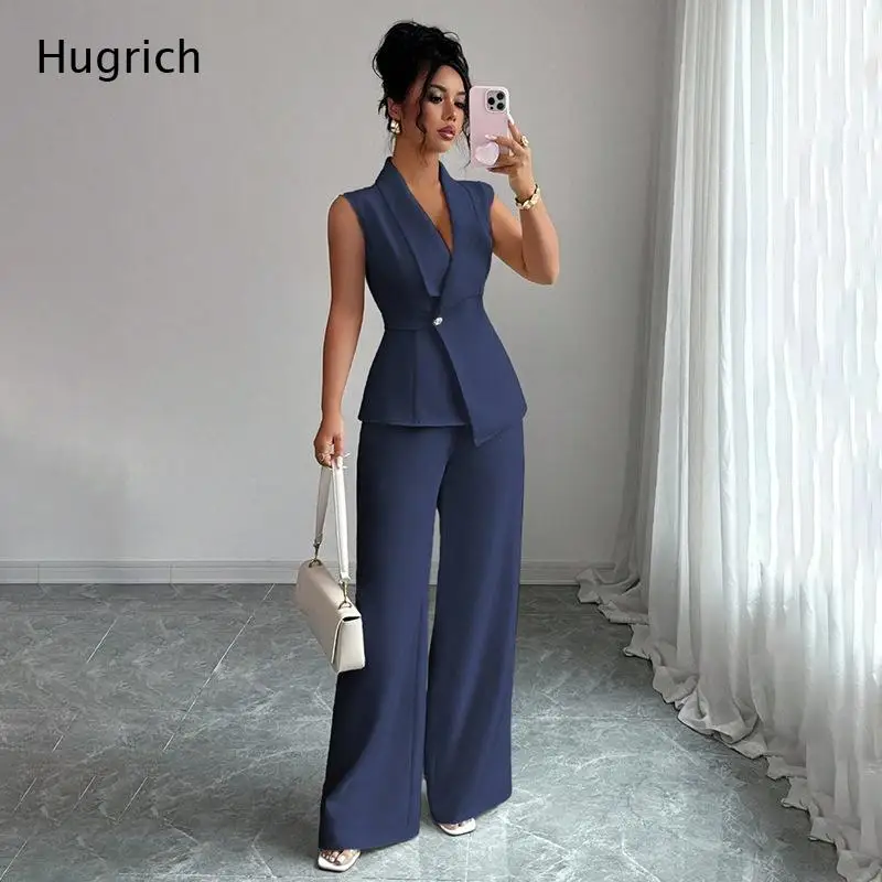 Women's Sleeveless V-Neck Wide Leg Jumpsuit - Elegant High Waist One-Piece Pants Romper for Office, Party or Summer Daily Wear
Women's Sleeveless V-Neck Wide Leg Jumpsuit - Elegant High Waist One-Piece Pants Romper for Office, Party or Summer Daily Wear