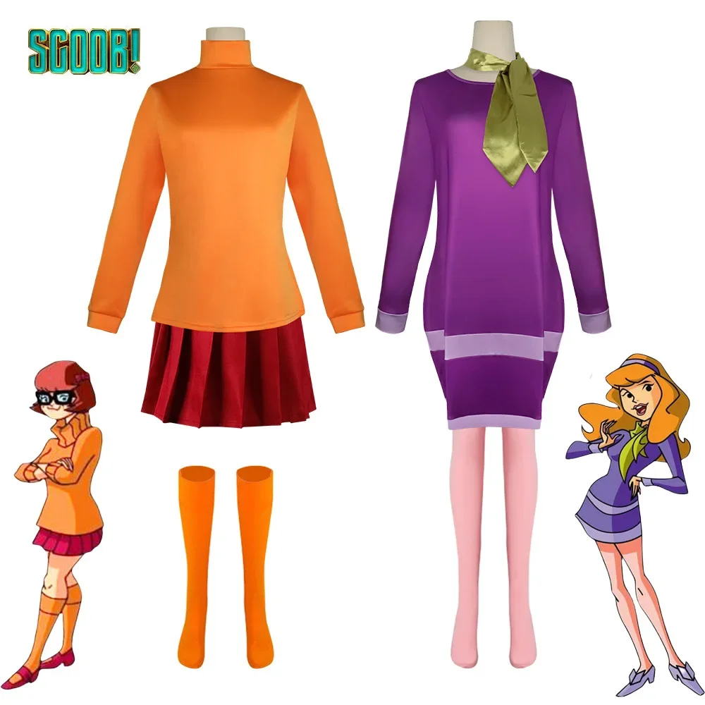 Daphne Blake Cosplay Costume Fantasy TV Scooby Cosplay Doo Vermomming Jurk Hoofdband Sokken Set Meisjes Fantasie Doek Halloween
Daphne Blake Cosplay Costume Fantasy TV Scooby Cosplay Doo Vermomming Jurk Hoofdband Sokken Set Meisjes Fantasie Doek Halloween