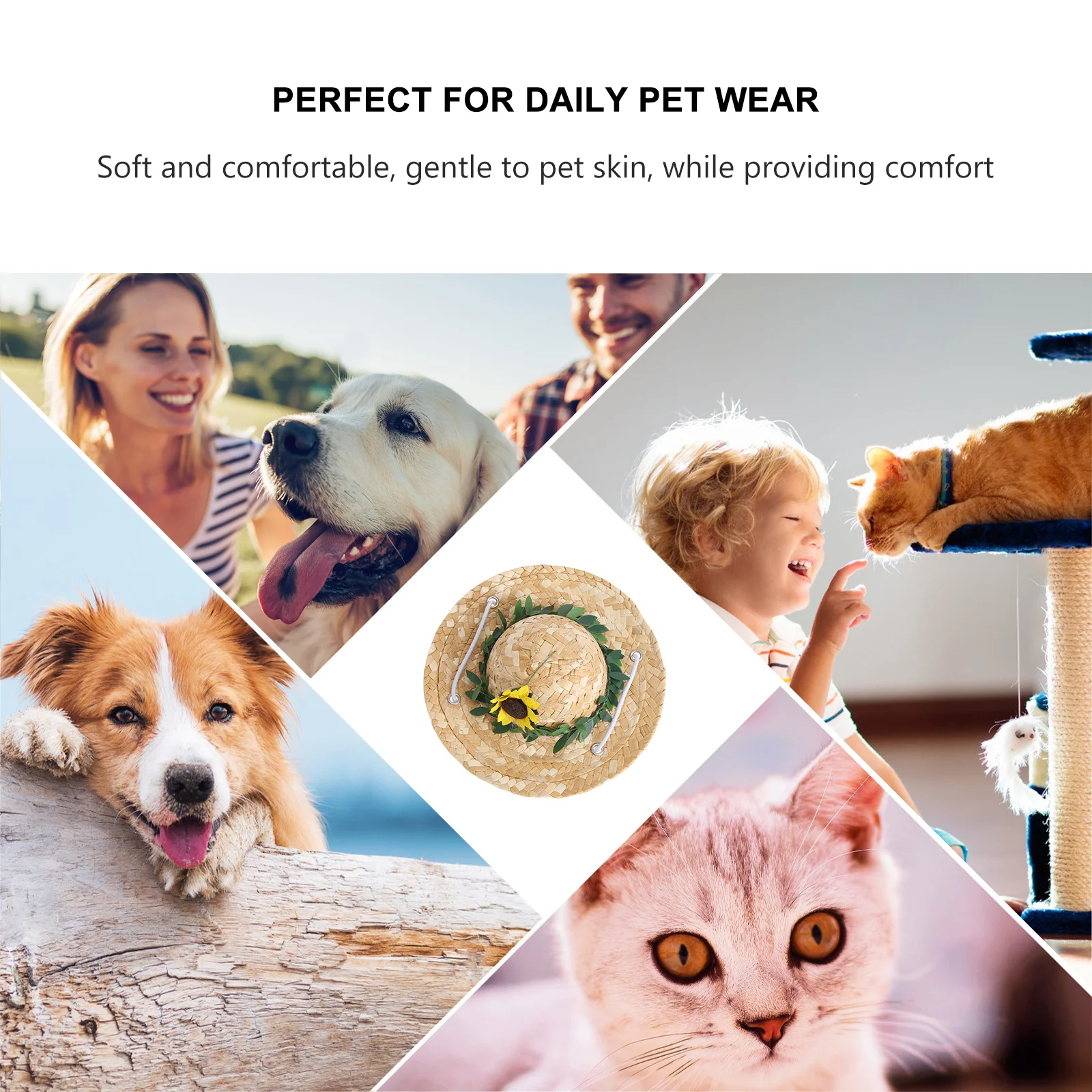 Pet Hat Pet Sunflower Straw Woven Hat Cat Straw Hat Pet Costume Hat Adorable Pet Hat 
Pet Hat Pet Sunflower Straw Woven Hat Cat Straw Hat Pet Costume Hat Adorable Pet Hat