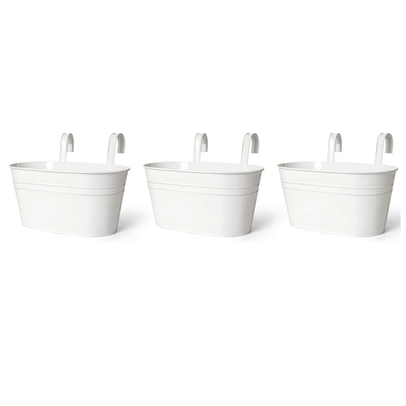 Hanging Flower Pots, Metal Iron Wall Flower Pots For Railing Balcony Garden Home Decoration 3Pcs
Hanging Flower Pots, Metal Iron Wall Flower Pots For Railing Balcony Garden Home Decoration 3Pcs