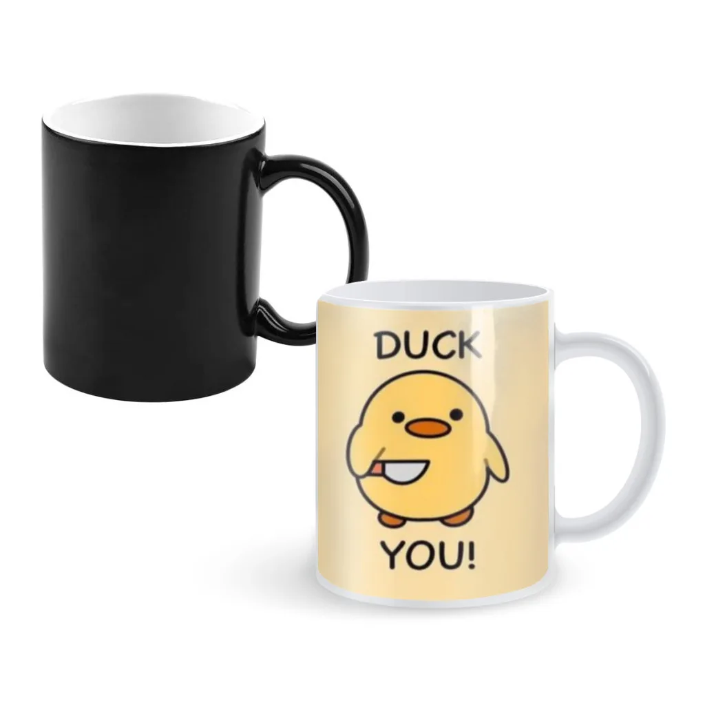 Cartoon DUCK YOU!Creative Change Ceramic Mug Heat Revealing Coffee Cup Breakfast Cup Mug Friends Gift
Cartoon DUCK YOU!Creative Change Ceramic Mug Heat Revealing Coffee Cup Breakfast Cup Mug Friends Gift