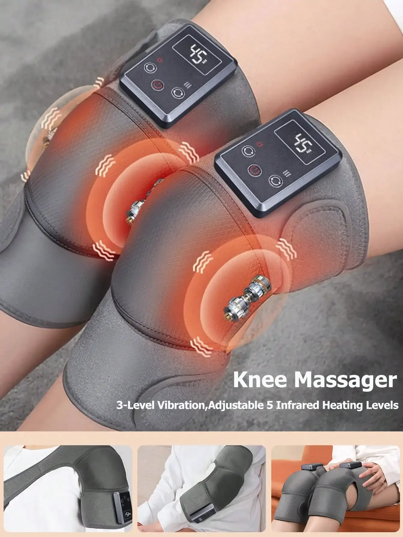 1pc/Pair Knee Massager With Heat And Vibration For Pain Relief,4 Heating & 3 Massage Modes, Adjustable For Knee/Elbow/Shoulder P
1pc/Pair Knee Massager With Heat And Vibration For Pain Relief,4 Heating & 3 Massage Modes, Adjustable For Knee/Elbow/Shoulder P